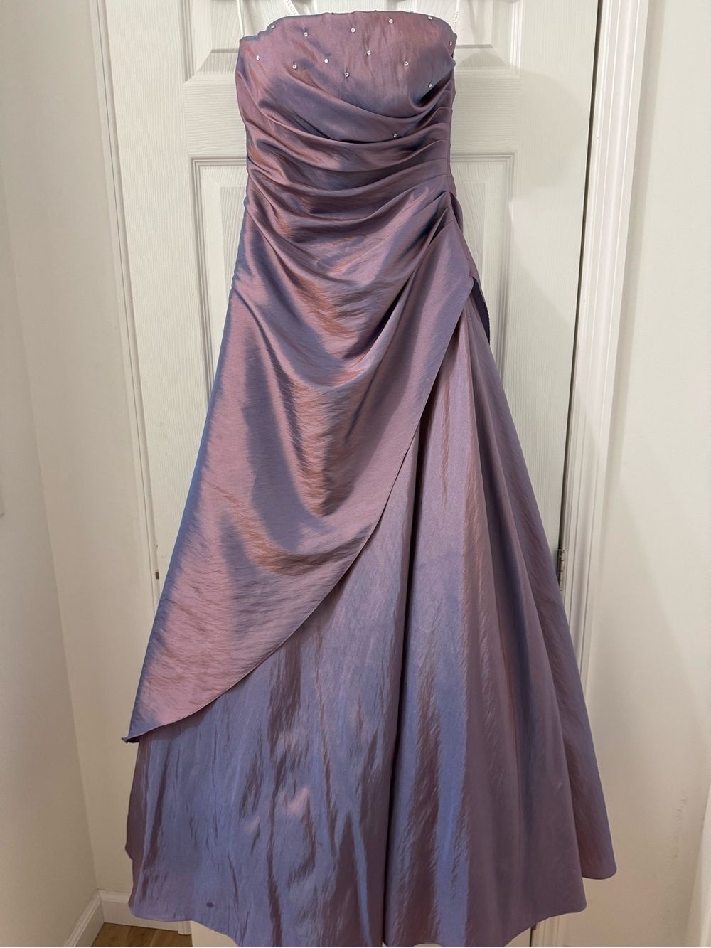 Strapless Iridescent Lavender 90s Y2k Prom Evening Dress Size 4 Fairy Mermaid